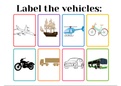 Fun Flashcards on "Label these VEHICLES" New Poster for English Classroom Decor Ideas