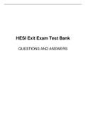HESI Exit Exam Test Bank  QUESTIONS AND ANSWERS