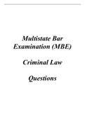 MBE Questions & Answers - Criminal Law