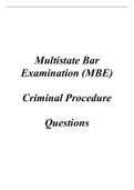 MBE Questions & Answers - Criminal Procedure