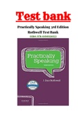 Practically Speaking 3rd Edition Rothwell Test Bank ISBN: 978-019092103300|100% Correct Answers With Rationals.