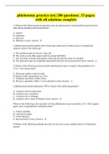 phlebotomy practice test| 200 questions|  33 pages| with all solutions complete