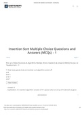 Insertion Sort Multiple Choice Questions and Answers (MCQs) – 1