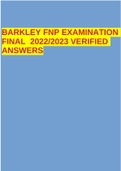 BARKLEY FNP EXAMINATION FINAL 2022/2023 VERIFIED ANSWERS