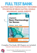 Test bank For Clayton's Basic Pharmacology for Nurses 19th Edition by Bruce Clayton, Michelle Willihnganz, Samuel Gurevitz 9780323796309 Chapter 1- 48 Complete Guide A+