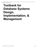 Testbank for Database Systems Design, Implementation, & Management