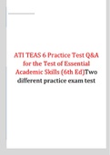 ATI TEAS 6 Practice Test Q&A for the Test of Essential Academic Skills (6th Ed)Two different practice exam test