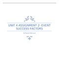 Unit 4 Assignment 2 - Managing an Event BTEC Business (DISTINCTION LEVEL)