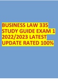 LAW 335 STUDY GUIDE EXAM 1 2022/2023 LATEST UPDATE RATED 100%