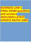 LAW 335 EXAM 3 STUDY GUIDE 2022/2023 LATEST UPDATE RATED 100%  2 Exam (elaborations) BUSINESS LAW UNIT 8 FINAL EXAM 2022/2023 LATEST UPDATE RATED 100%  3 Exam (elaborations) BUSINESS LAW 1 FINAL EXAM questions and answers 2022/2023 LATEST UPDATE RATED 100