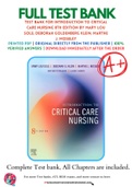 Test Bank For Introduction to Critical Care Nursing 8th Edition by Mary Lou Sole; Deborah Goldenberg Klein; Marthe J. Moseley 9780323641937 Chapter 1-21 Complete Guide. 
