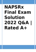 NAPSRx Final Exam Solution  Q&A | Rated A+