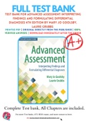 Test Bank For Advanced Assessment Interpreting Findings and Formulating Differential Diagnoses 4th Edition by Mary Jo Goolsby, Laurie Grubbs 9780803668942 Chapter 1-22 Complete Guide.