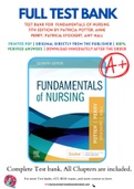 Test Bank For  Fundamentals of Nursing 11th Edition by Patricia Potter, Anne Perry, Patricia Stockert, Amy Hall 9780323810340 Chapter 1-50 Complete Guide.