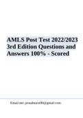WGU C213 - AMLS Test Questions with correct Answers 100% 2023 | (WGU C213) AMLS EXAM - 50 Post Test Questions And Answers 100% Accurate 2022/2023 Update | AMLS Post Test 2022/2023 3rd Edition Questions and Answers 100% - Scored | WGU C213 Accounting Final