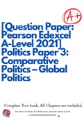 [Question Paper: Pearson Edexcel A-Level 2021] Politics Paper 3: Comparative Politics – Global Politics