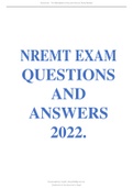 nremt exam questions and correct answers 2022