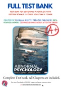 Test Bank For Abnormal Psychology 11th Edition by Ronald J. Comer; Jonathan S. Comer 9781319190729 Chapter 1-18 Complete Guide.