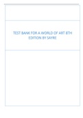 Test Bank For A World of Art 8th Edition by Sayre