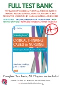 Test Bank For Winningham's Critical Thinking Cases in Nursing Medical-Surgical, Pediatric, Maternity, and Psychiatric 6th Edition by Mariann Harding, Julie Snyder 9780323289610 Chapter 1-16 Complete Guide.