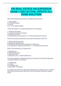PSI REAL ESTATE SALESPERSON EXAM 1 2023 ACTUAL UPDATE ALL DONE SOLUTION