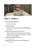 A Level Edexcel Chemistry - Topic 3 - Redox 1/I