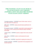 FIRE FIGHTER 1 STATE EXAM 250 REAL EXAM QUESTIONS AND VERIFIED ANSWERS LATEST 2022-2023/FIRE FIGHTER STATE EXAM LATEST VERSION