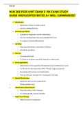 NUR 203 PEDS UNIT EXAM 3  RN EXAM STUDY GUIDE HIGHLIGHTED RATED A+ WELL SUMMARIZED