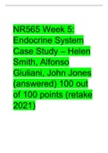 NR565 Week 5: Endocrine System Case Study – Helen Smith, Alfonso Giuliani, John Jones (answered) 100 out of 100 points (retake 2022)