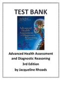 Test Bank for Advanced Health Assessment and Diagnostic Reasoning 3rd Edition by Jacqueline Rhoads