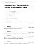 Review Test Submission: Week 6 Midterm Exam
