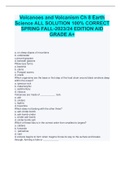 Volcanoes and Volcanism Ch 8 Earth Science ALL SOLUTION 100% CORRECT SPRING FALL-2023/24 EDITION AID GRADE A+