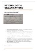 PSychology A-level "Psychology & Organisations" Notes 