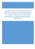 Test Bank for Lewis's Medical-Surgical Nursing, Assessment and Management of Clinical Problems 12th Edition By Harding