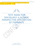  (Complete 2022) Test Bank for Sociology A Global Perspective 8th Edition by Ferrante e.[CHAPTER 1 TO 20]