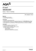 AQA A Level Sociology Paper 2 2022
