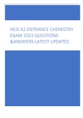 HESI A2 ENTRANCE CHEMISTRY EXAM 2023 QUESTIONS  &ANSWERS LATEST UPDATES