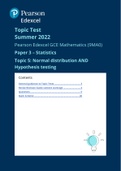 A Level Mathematics; Statistics Topic Tests