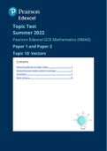 A Level Mathematics; Pure Paper 1 and 2 Topic Test: Vectors