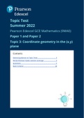 A Level Mathematics; Pure Paper 1 and 2 Topic Test: Coordinate geometry in the x,y plane