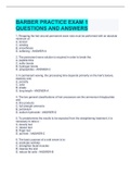 BARBER PRACTICE EXAM 1 QUESTIONS AND ANSWERS