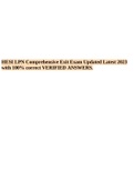 HESI LPN Comprehensive Exit Exam Updated Latest 2023 with 100% correct VERIFIED ANSWERS.