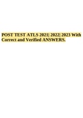 POST TEST ATLS 2021| 2022| 2023 With Correct and Verified ANSWERS (SOAL POST TEST ).    