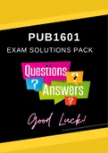 PUB1601 Questions and Answers Solution Pack Latest