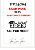 PVL3704 Study and Exam Solutions Pack (Q&A) Updated (2023) Notes are included.