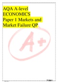 AQA A-level ECONOMICS Paper 1 Markets and Market Failure QP