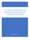 TEST BANK FOR ESSENTIALS OF BIOLOGICAL ANTHROPOLOGY 4TH EDITION BY LARSEN.