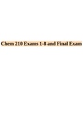 CHEM 210 Biochemistry Exams 1-8 and Final Exam.