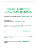 PORTAGE LEARNING NURS 231: Pathophysiology 2023 FINAL EXAM TESTBANK 