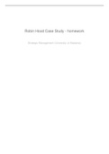 Strategic Business Management Case Study-Robin Hood